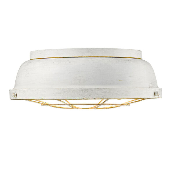 Bartlett French White Two-Light Flush Mount with French White Shades, image 1