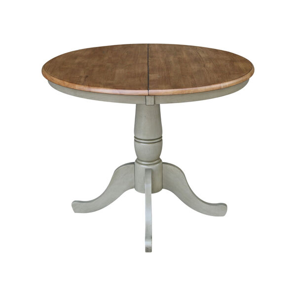 Hickory and Stone 36-Inch Width Round Top Dining Height Pedestal Table With 12-Inch Leaf, image 3