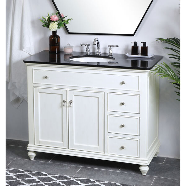 Otto Antique White 42-Inch Vanity Sink Set, image 4