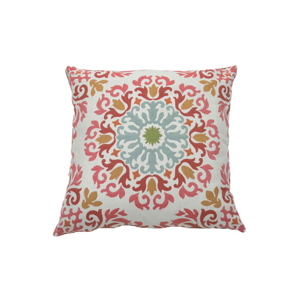 Molto Medallion 22-Inch Cajun and Mist Throw Pillow, image 1