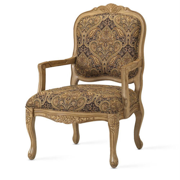 Tan and Black French Provincial Styling Arm Chair, image 1