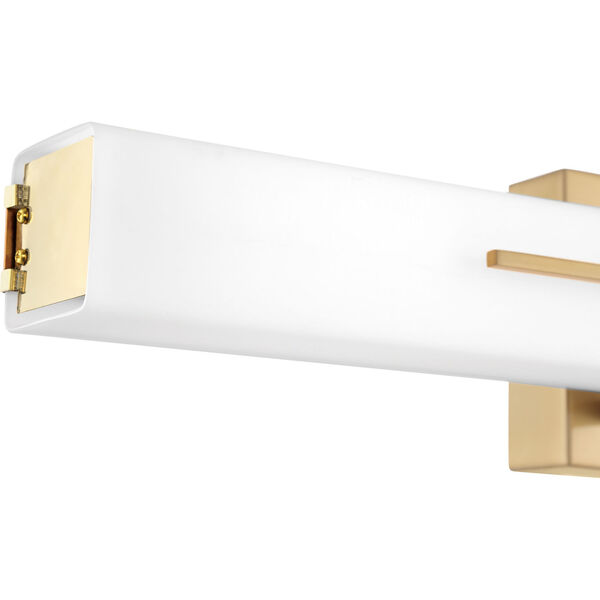 Gemini Aged Brass 28-Inch Integrated LED One-Light Bath Vanity with Opal Etched Glass, image 4