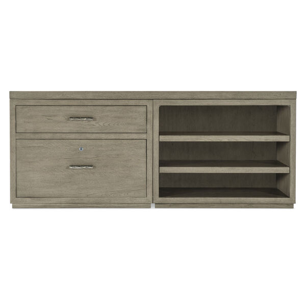 Linville Falls Mink Gray 72-Inch Credenza with Lateral File and Open Desk Cabinet, image 5