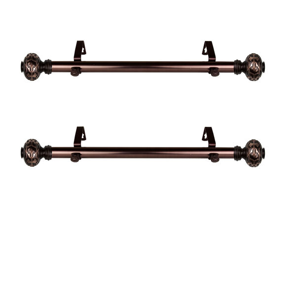 Maple Bronze 20-Inch Side Curtain Rod, Set of 2, image 1