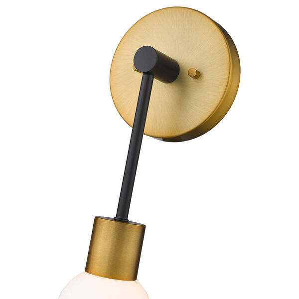 Neutra Matte Black and Foundry Brass One-Light Wall Sconce, image 6