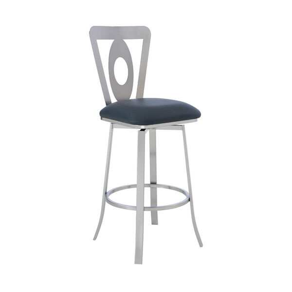 Lola Gray and Stainless Steel 30-Inch Bar Stool, image 1