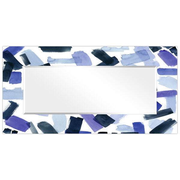 Cerulean Strokes Blue 72 x 36-Inch Rectangular Beveled Floor Mirror, image 3