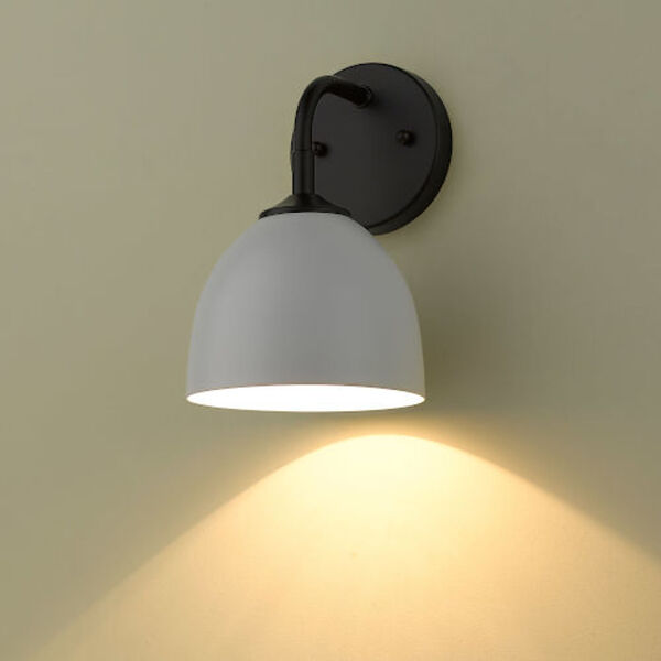 Essex Matte Black and Matte White One-Light Wall Sconce, image 4