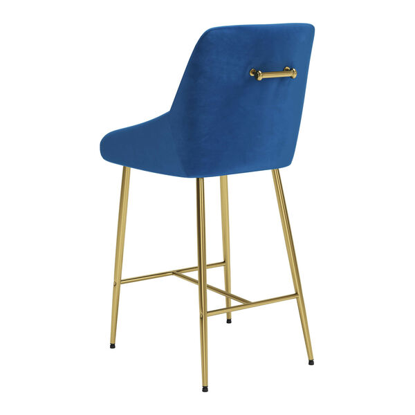 Madelaine Navy and Gold Counter Height Bar Stool, image 6