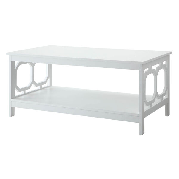 Selby White Coffee Table with Bottom Shelf, image 3