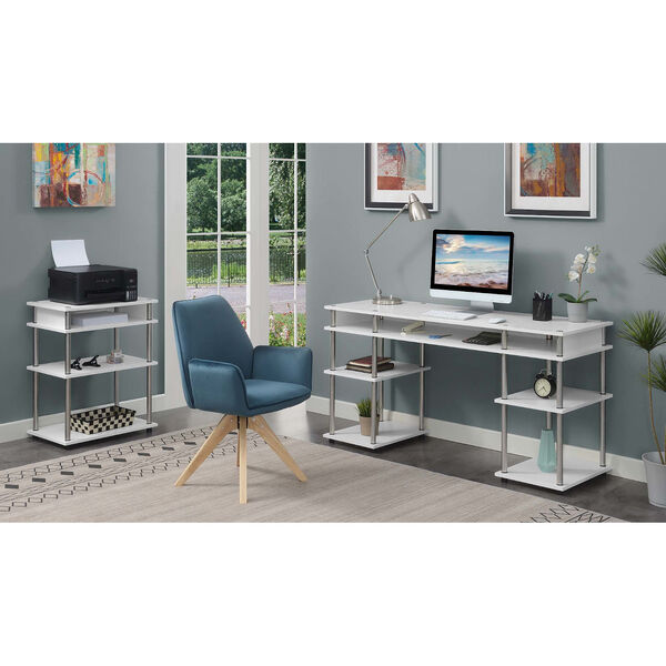 Designs2Go White Printer Stand with Shelves, image 4