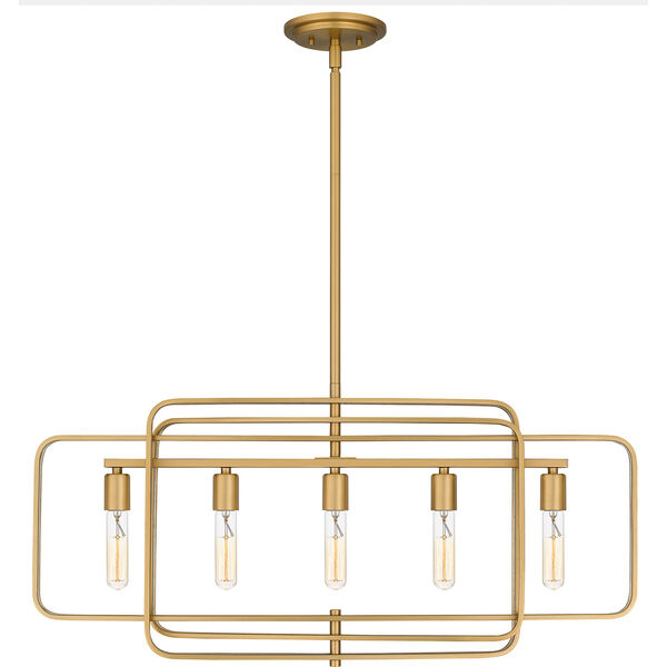 Dupree Brushed Weathered Brass Five-Light Chandelier, image 5