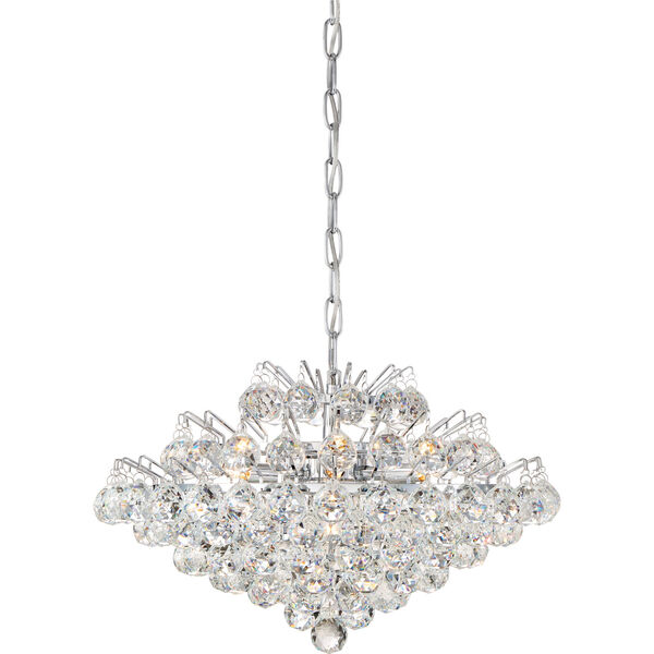 Bordeaux With Clear Crystal Polished Chrome Seven-Light Pendant, image 1