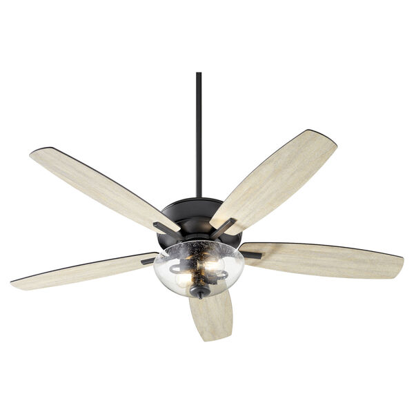 Breeze Noir Two-Light 52-Inch Ceiling Fan with Clear Seeded Glass Bowl, image 3