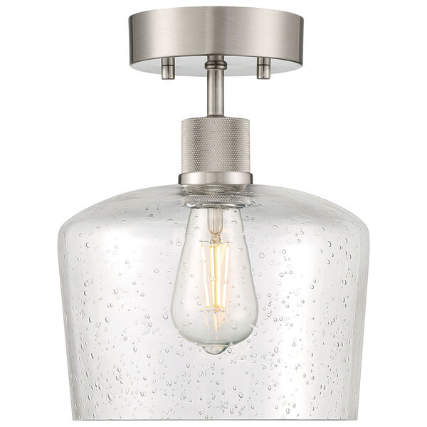 Port Nine Silver Outdoor One-Light LED Semi-Flush with Clear Glass, image 2