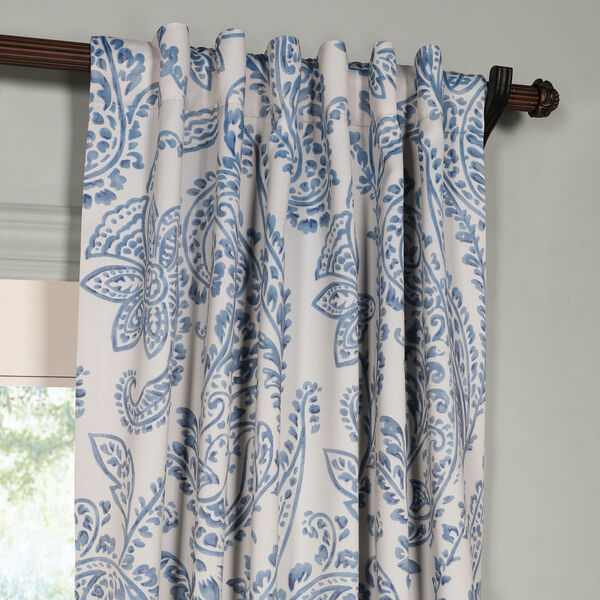 Tea Time China Blue Blackout Single Panel Curtain- SAMPLE SWATCH ONLY, image 2