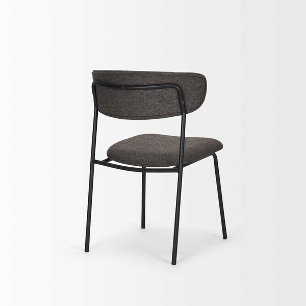 Corey Gray Fabric and Matte Black Metal Dining Chair, image 5