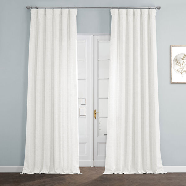 Magnolia Off White Italian Faux Linen Single Panel Curtain, image 1