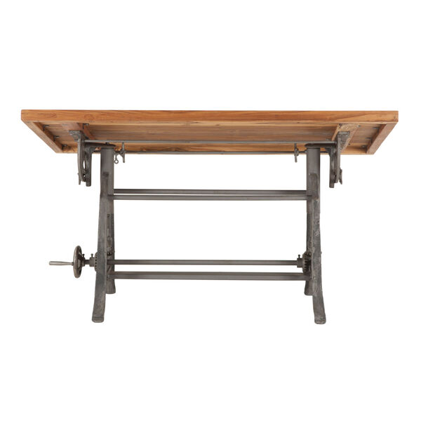 Artezia Teak Wood and Iron Drafting Desk, image 5