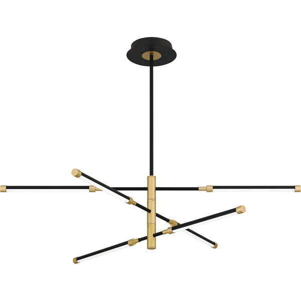 Azalea Matte Black and Gold One-Light LED Chandelier, image 6