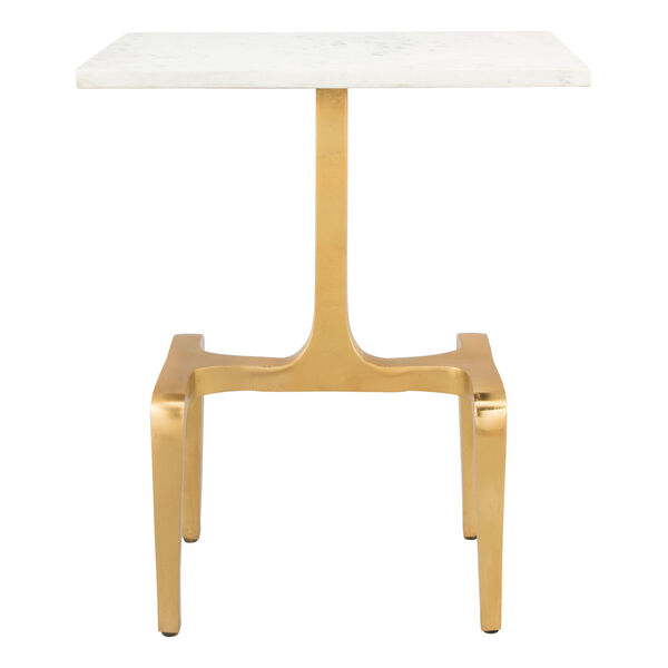 Clement White and Gold Side Table, image 4