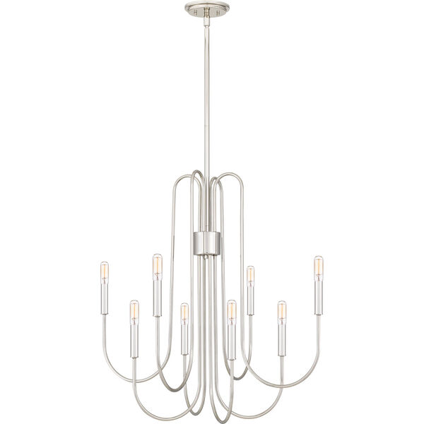 Cabry Polished Nickel Eight-Light Chandelier, image 1