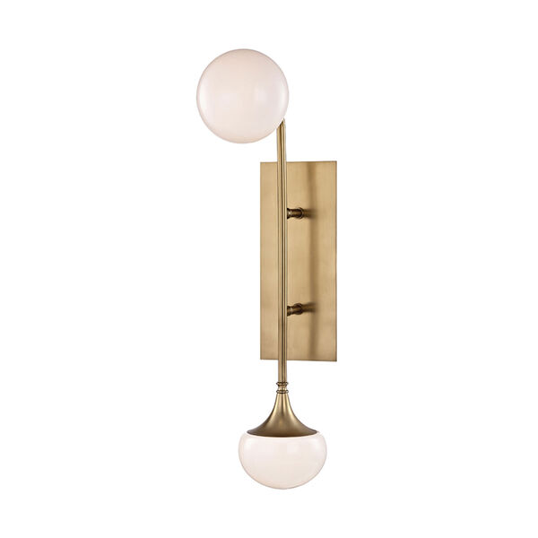 Fleming Aged Brass LED Two-Light Wall Sconce, image 1