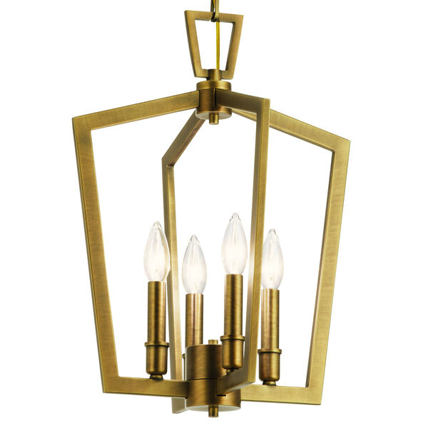 Abbotswell Natural Brass Four-Light Pendant, image 3