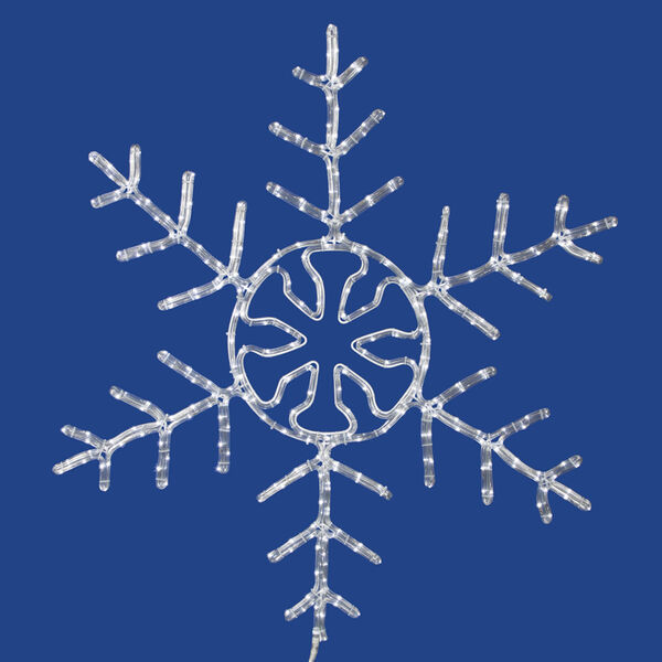 Pure White 36-Inch LED Forked Snowflake Light with 240 Lights, image 1