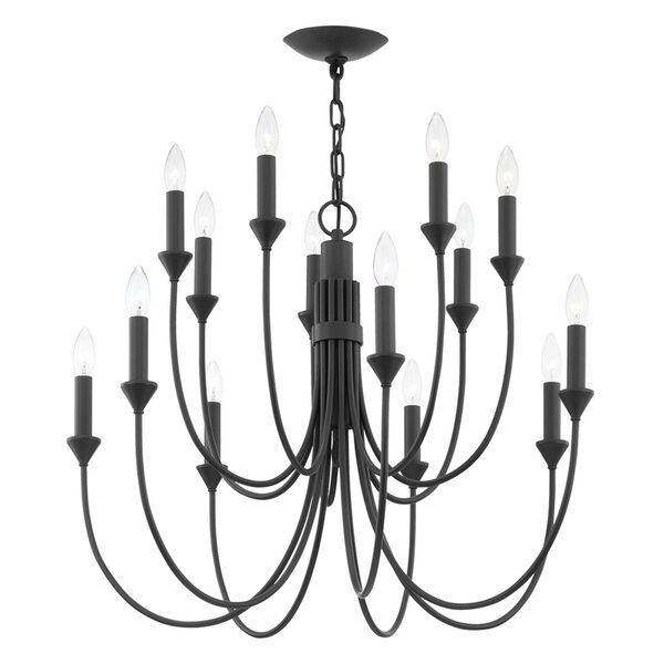 Cate Forged Iron 14-Light Chandelier, image 1