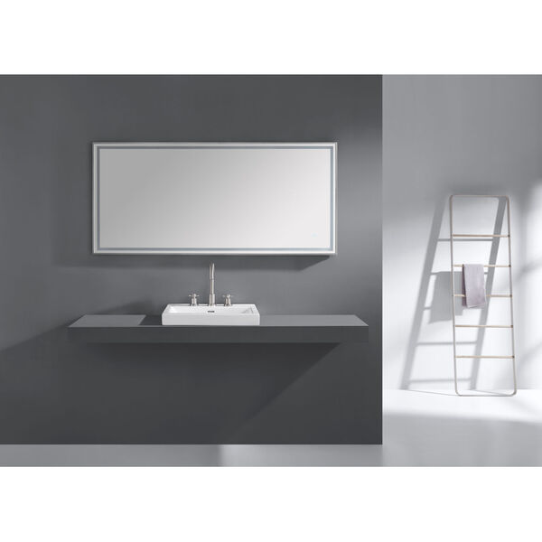 Brushed Stainless 59-Inch LED Mirror, image 4