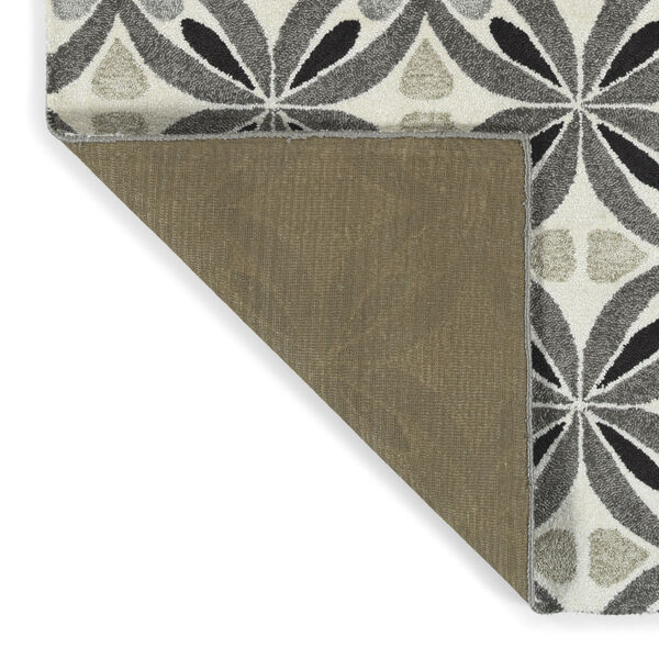 Peranakan Tile Gray, Black and Ivory Indoor/Outdoor Rug, image 4