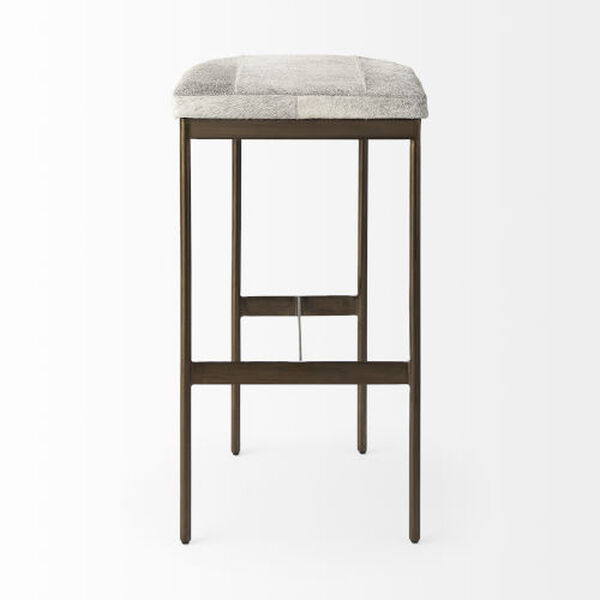 Milie Gray and Gold Bar Stool, image 2