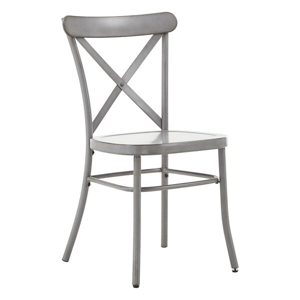 Roman Gray Metal Dining Chair, image 1