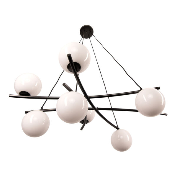 Perch Acid Dipped Black Eight-Light Chandelier, image 4