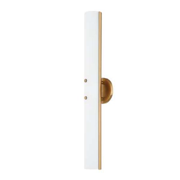 Titus Patina Brass White Integrated LED Wall Sconce, image 1