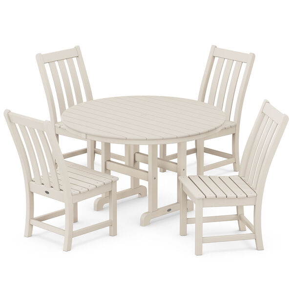 Vineyard Sand Round Side Chair Dining Set, 5-Piece, image 1