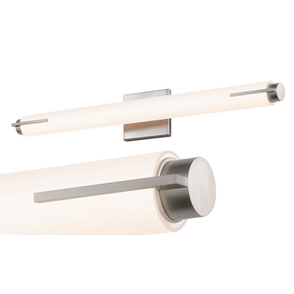Tubo Slim Satin Nickel LED 25.5-Inch Spine Trim Bath Fixture Strip, image 2