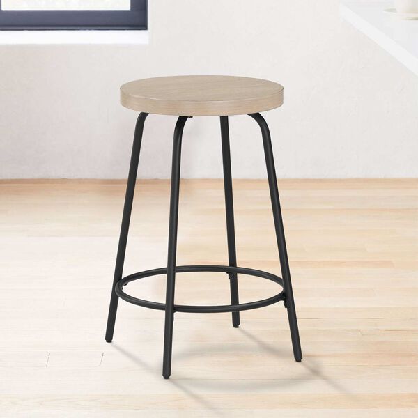 Como White Washed and Black Base Counter Height Stool, image 2