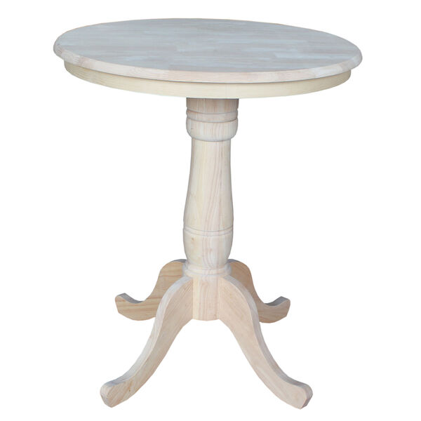 Unfinished 30-Inch Round Pedestal Counter Height Table, image 1
