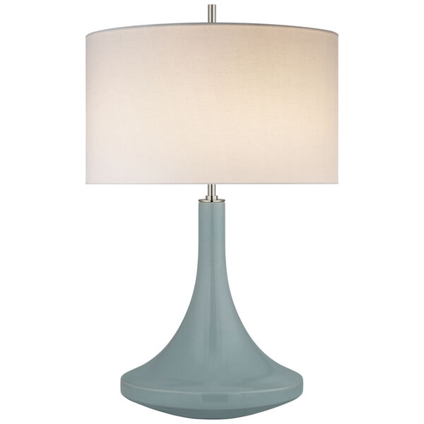 Minola Medium Table Lamp in Pale Mint with Linen Shade by kate spade new york, image 1
