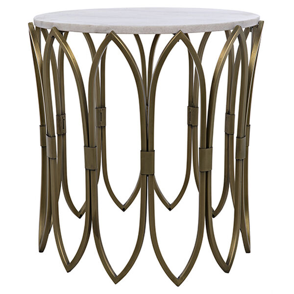 Nola Antique Brass Side Table, image 5
