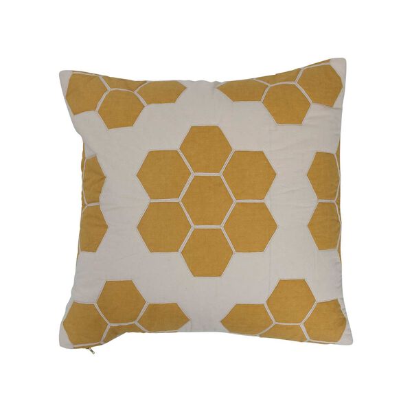 Yellow Quilted Cotton 20 x 20-Inch Pillow, image 1