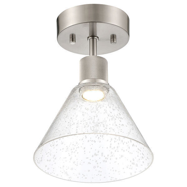 Port Nine Silver Outdoor Intergrated LED Semi-Flush with Clear Glass, image 3
