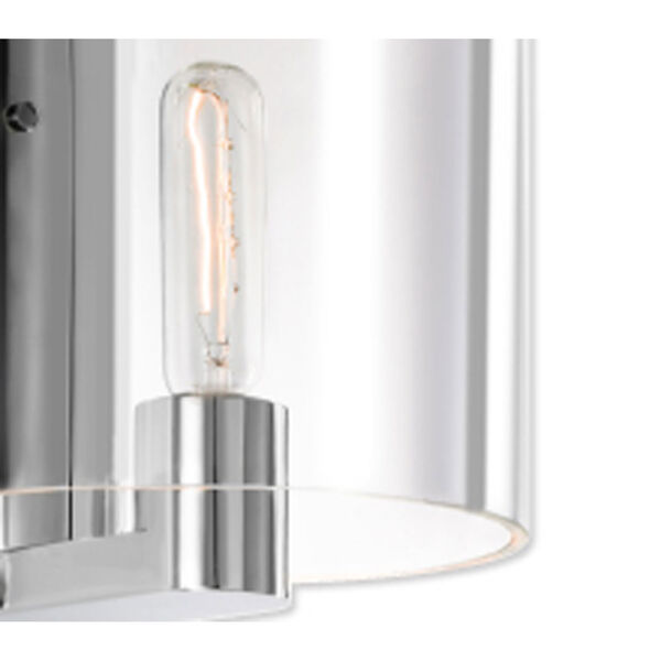 Delano One-Light - Polished Chrome with Clear Glass - Wall Sconce, image 3