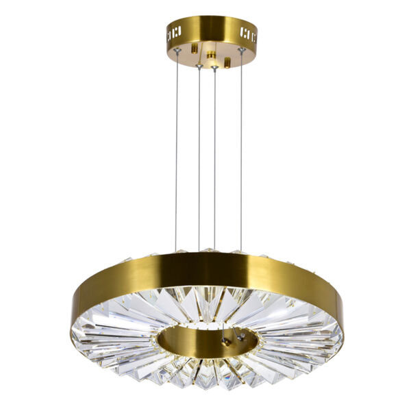 Bjoux Brass Integrated LED 16-Inch Chandelier, image 1