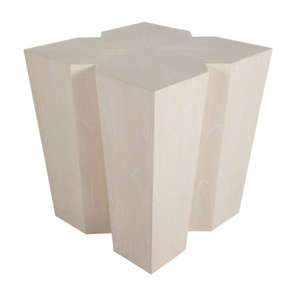 Arthur Cerused White Wooden Side Table - (Open Box), image 1