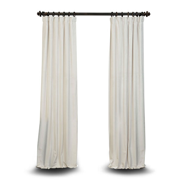 Off White 108 x 50 In. Blackout Velvet Pole Pocket Single Panel Curtain, image 1