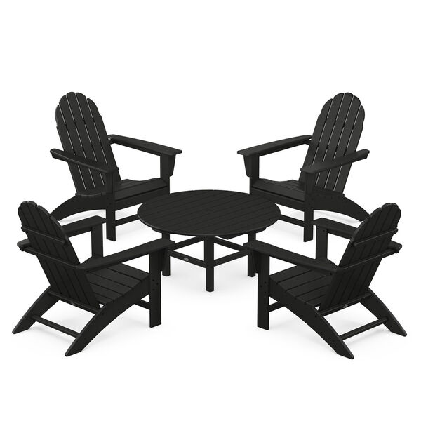Vineyard Black Adirondack Chair Conversation Set, 5-Piece, image 1
