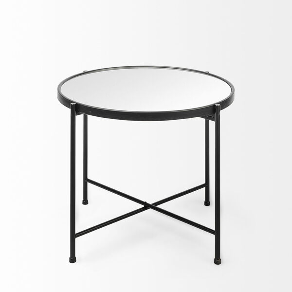 Samantha Black 20-Inch Mirror Top End Table, image 2